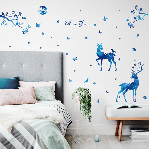 

Creative Elk Self adhesive Bedroom Living Room Sticker Wall Art Home Decor