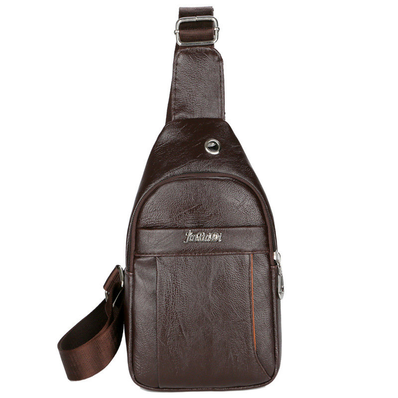 

Business Waterproof Shoulder Crossbody Bag Sling Bag, Black black brown