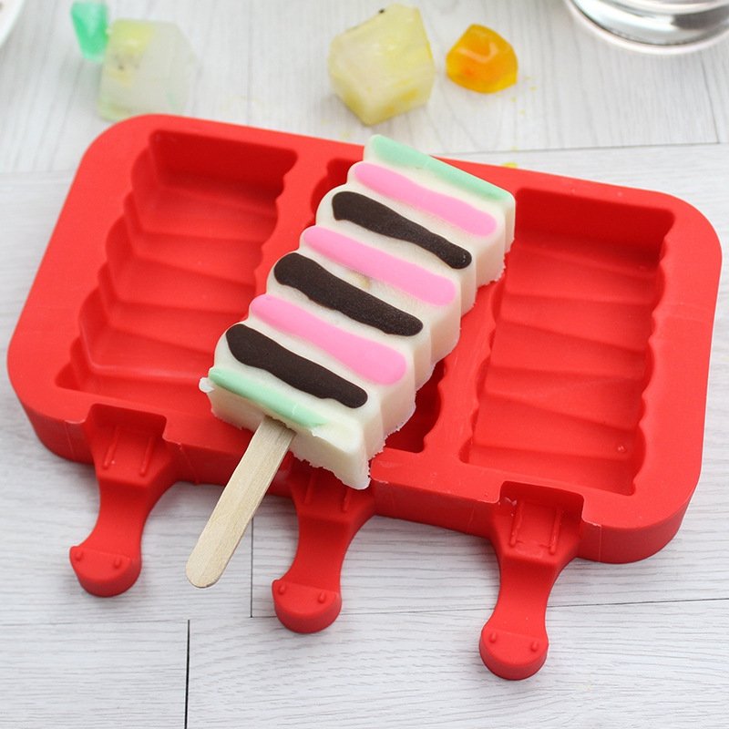

Silicone DIY Ice Cream Mold Popsicle Mold Ice Cream Tray Ice Pops Mold With Dustproof Cover