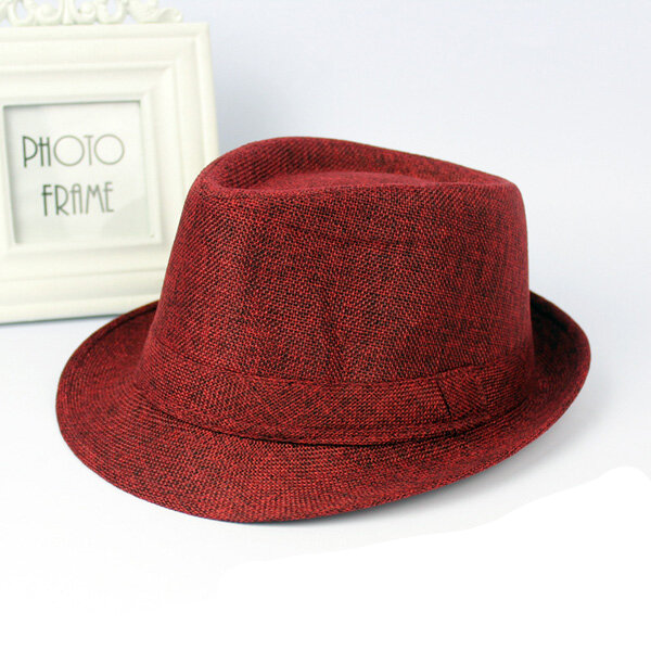 

Men Women Wide Brim Panama Fedora Hats Jazz Caps Top Beach Visor Hat, Red khaki black light gray brown dark gray white
