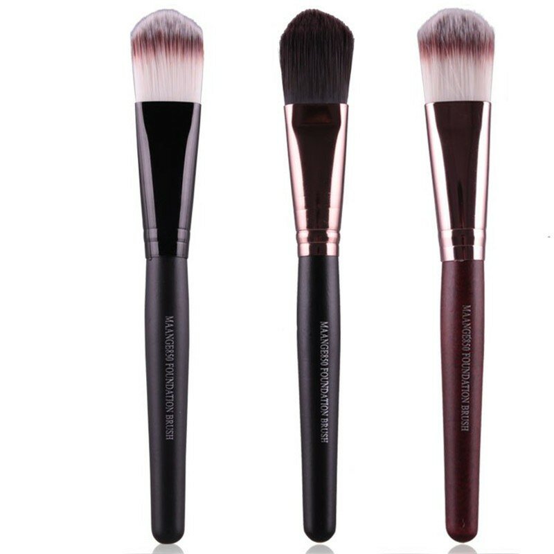 

MAANGE Makeup Brush Powder Blush Contour Foundation Cosmetics Tools 3 Colors, Red coffee black