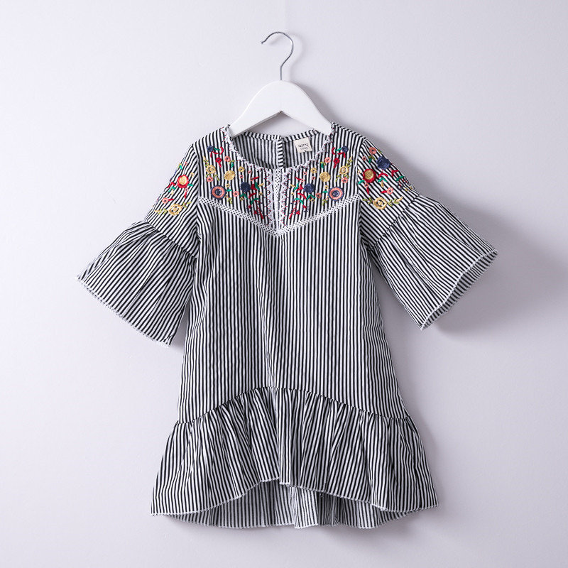 

Embroidery Girls Casual Dress For 2-11Y