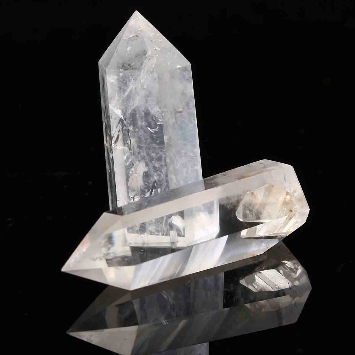 

2pcs DIY Cryatl Natural Clear Quartz Crystal Wand Point Healing
