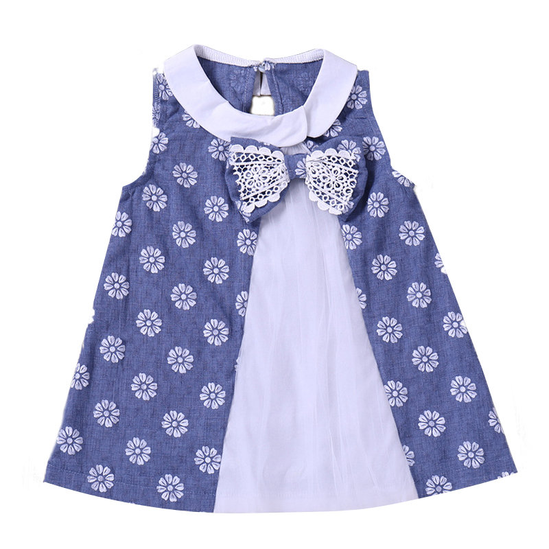 

Bowknot Girls Casual Party Dress 1Y-9Y
