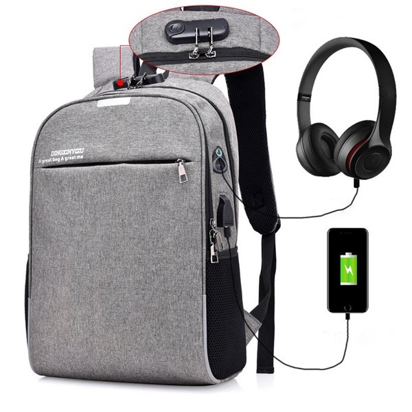 

Anti-theft 15.6 Inches Laptop Bag With USB Charger Backpack, Black/red/green black/red/blue