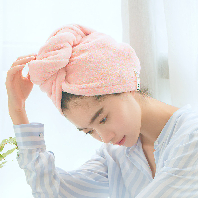 

Women Fast Hair Drying Towel Head Wrap, Light purple pink