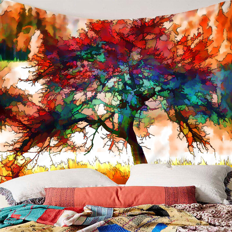 

Watercolor Painting Tree Wall Hanging Tapestry