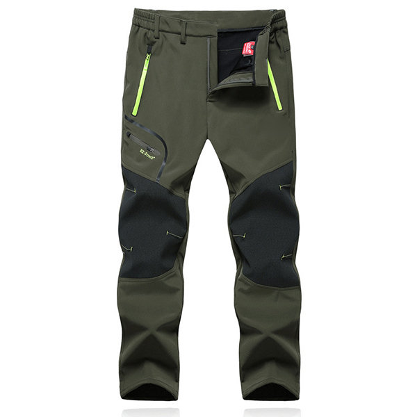 

Outdoor Water-repellent Fleece Lining Sport Pants for Men, Dark blue army green black