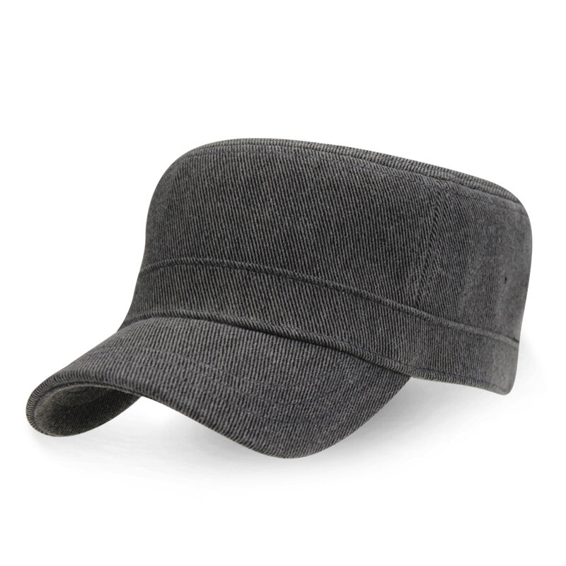 

Mens Simple Stylish Cotton Flat Roof Trucker Hats Outdoor Casual Visor Baseball Caps, Khaki red blue light grey