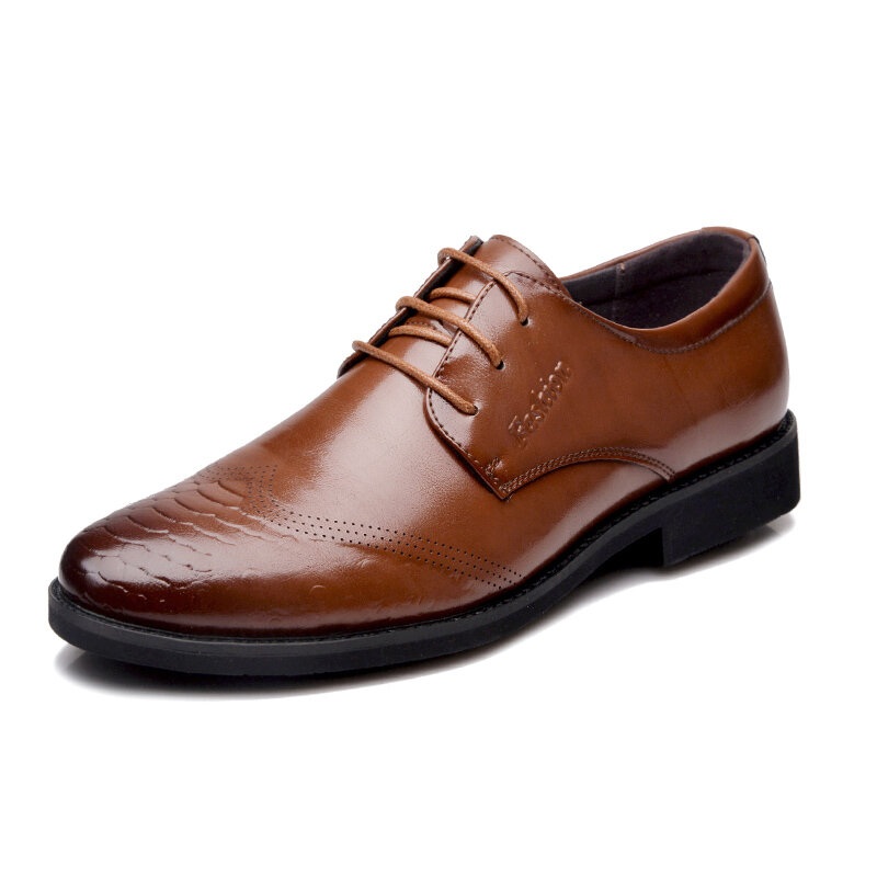 

Men Vintage Carved Lace Up Business Foraml Shoes, Black brown