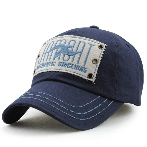 

Men Women Vintage Cotton Baseball Cap Adjustable Patch Rivets Golf Snapback Hat, Light gray black blue coffee khaki