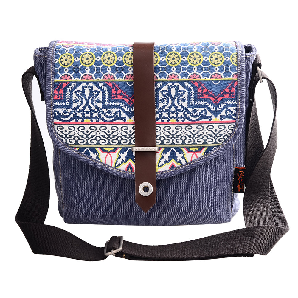 

Tribal Style Canvas Crossbody Bag Print Causal Bag, Blue