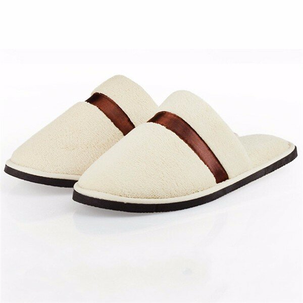 

Stripe Color Match Flat Slip On Indoor Home Slippers, Coffee purple camel white