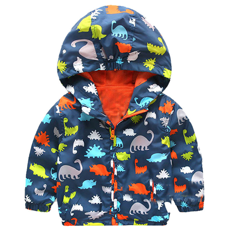 

Dinosaur Boy Coats For 2Y-7Y, White light blue navy white / brown