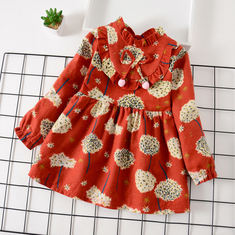 

Dandelion Print Girls Casual Dress 2Y-9Y, Navy red