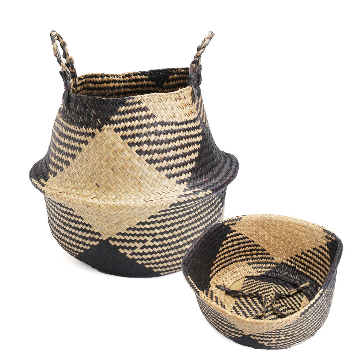 

Extra Large Black Natural Seagrass Belly Basket