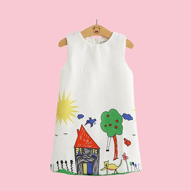 

Lovely Girls Casual Dress For 2Y-8Y, White