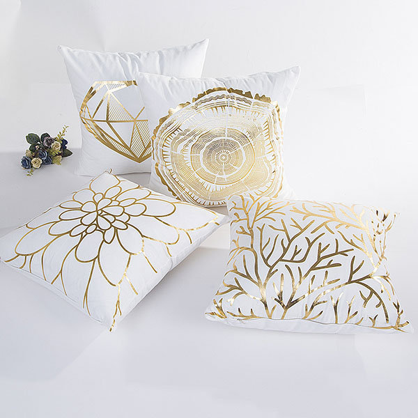 

Bronzing Cushion Cover Gold Printed Throw Pillow Case