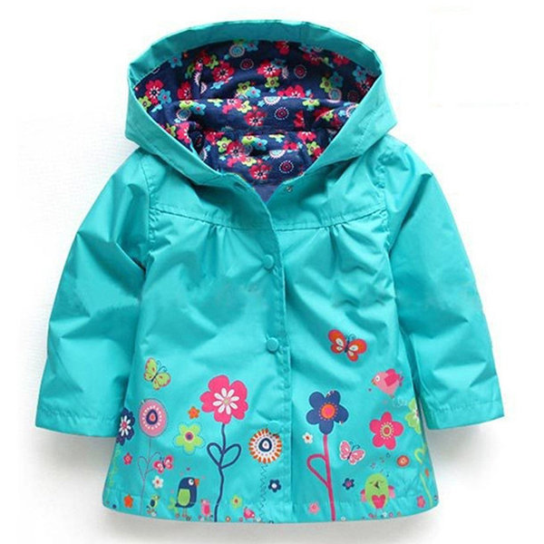 

Girls Boys Raincoat Trench Coat For 2Y-9Y, Black dark blue rose red yellow green purple pink red blue