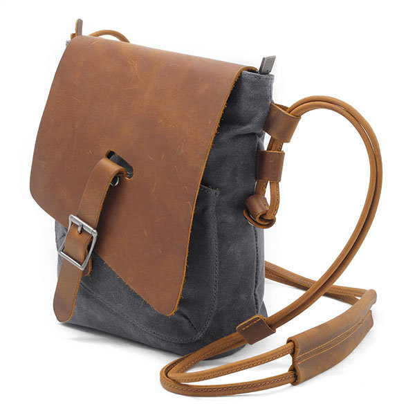 Hot-sale designer Ekphero Genuine Leather Canvas Shoulder Bags Casual ...