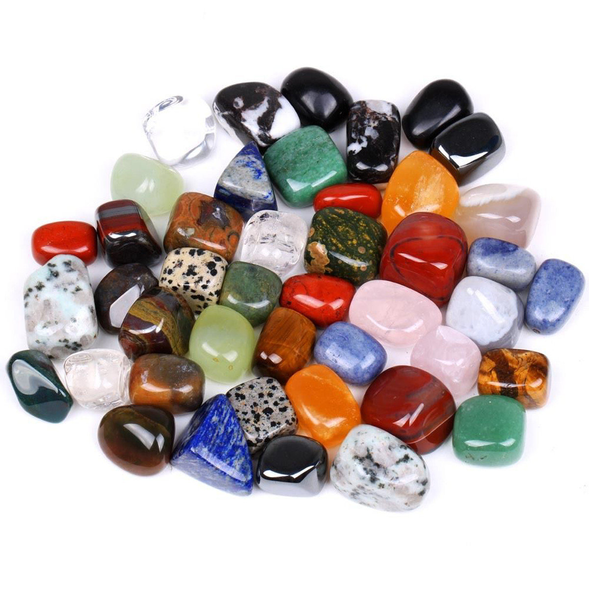 

1/2 lb Semi Crystal Natural Assorted Tumbled Stones Healing Reiki Random Crystal