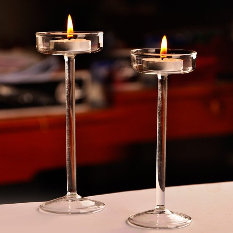 

Classic Glass Candle Holder Wedding Bar Party Home Decoration Goblet Tall Candlesticks, White