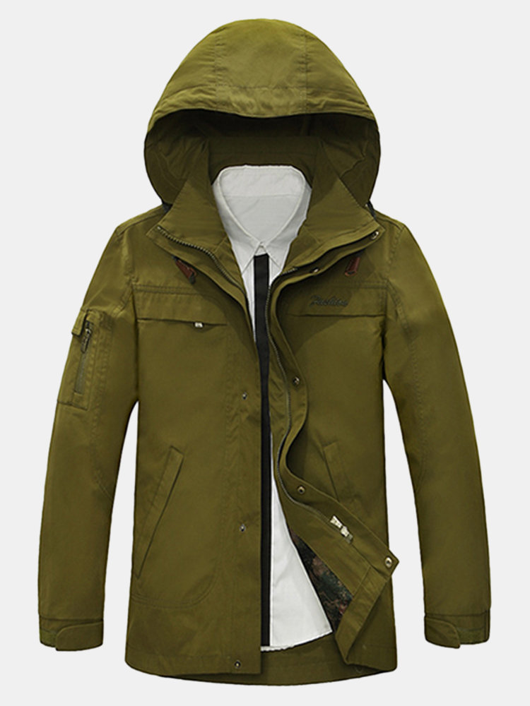 

Military Hoody Outdoor Mutil Pockets Coat, Army green blue yellow