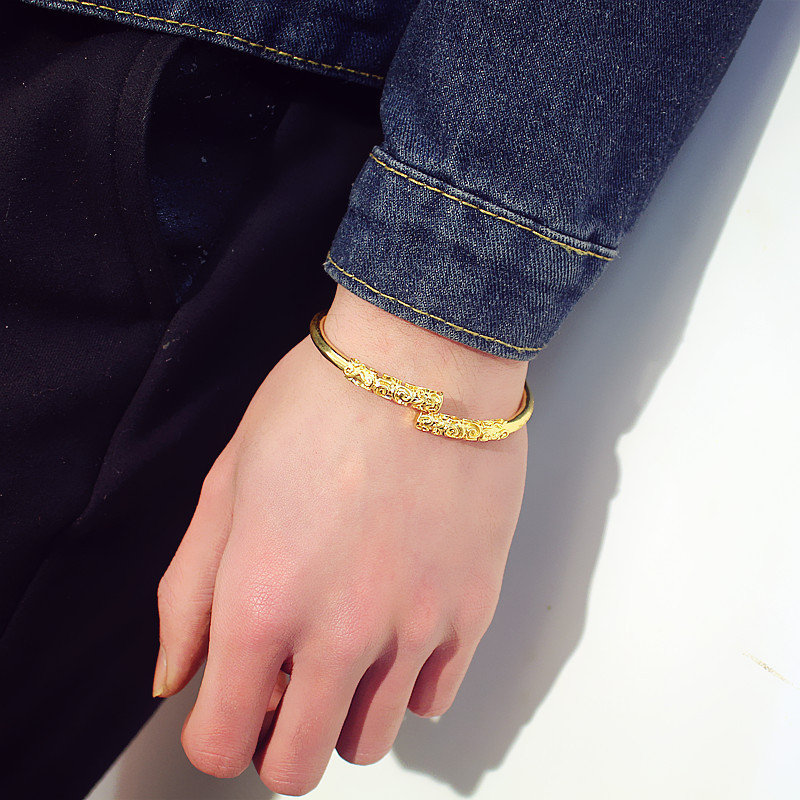 

Golden Cudgel Bangle Bracelet, Gold