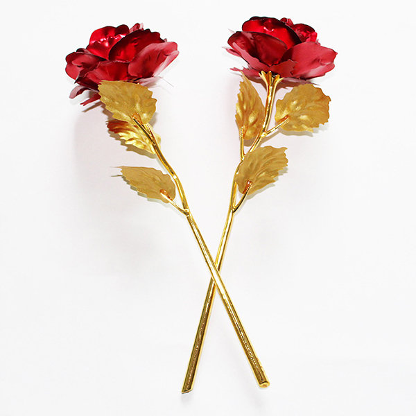 

24K Gold Foil Rose Romantic Rose Flower, Gold blue purple red
