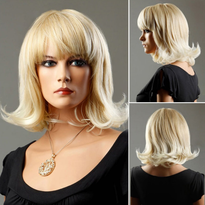 

Light Blonde Synthetic Wigs, White