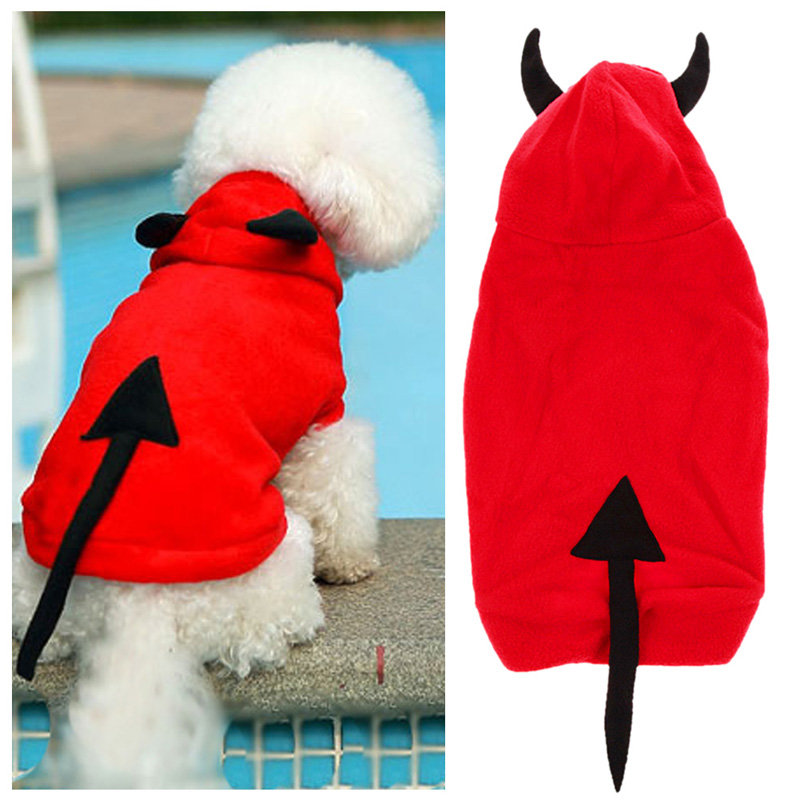 

Pet Dog Cat Outstanding Devil Clothes Puppy Winter Warm, Red