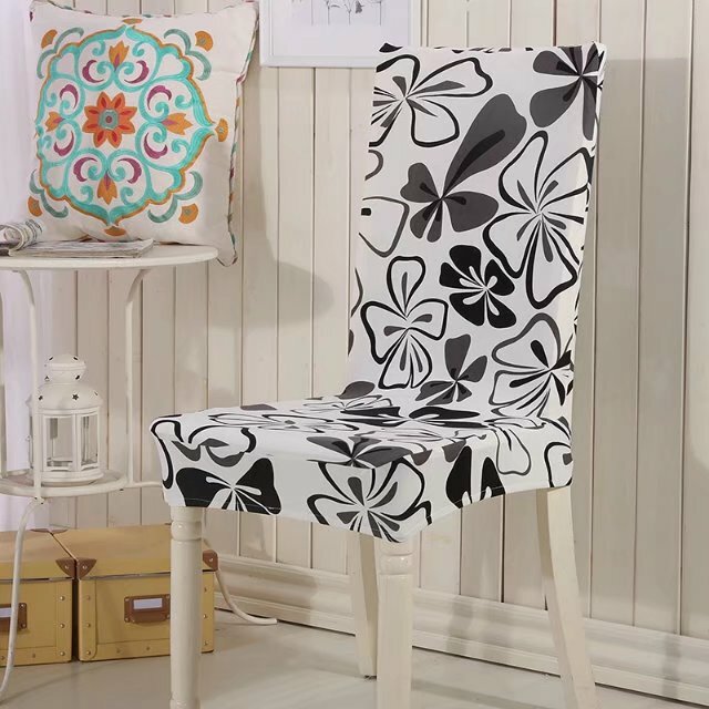 

Removable Dining Chair Cover Protector Elasticity Seat Cover, White
