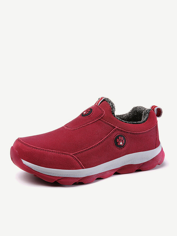 

Warm Lined Outdoor Athletic Shoes, Red purple grey black