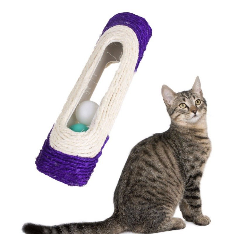 

Funny New Pet Cat Toys Rolling Sisal Scratching Post Trapped