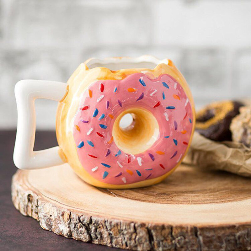

Donut Ceramic Cup, Coffee pink