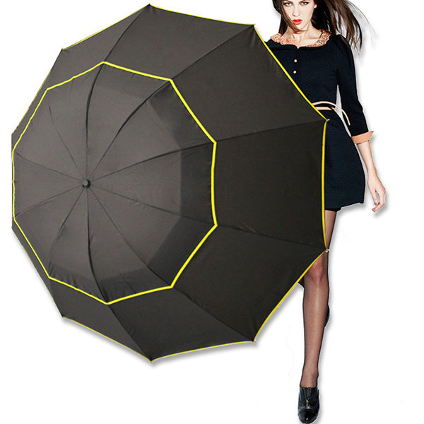 

130cm Windproof Double Folding Umbrella, Red
