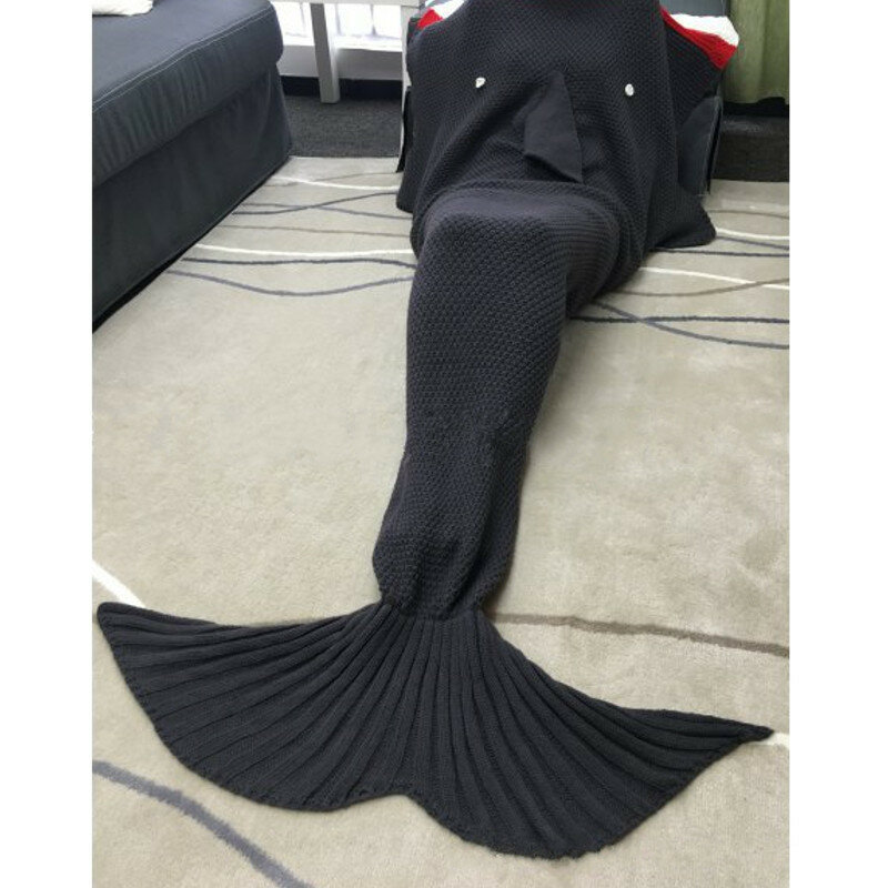 

Mermaid Tail Sofa Blanket Soft Warm Hand Crocheted Knitting Wool For Children
