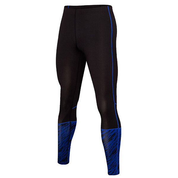 

Mens PRO Quick-drying High-elastic Printed Skinny Legging Jogging Training Sport Pants, Blue red fluorescent green