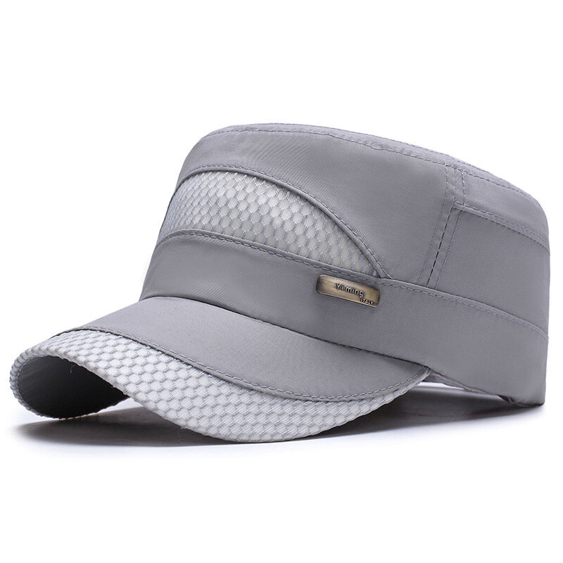 

Wide Brim Solid Quick-Drying Flat Cap, Blue khaki black grey