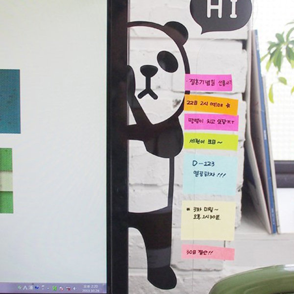 

Panda Sticker Bookmark Notes Message Board, White