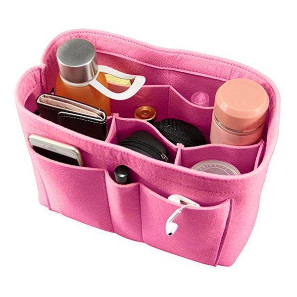 

Felt Cosmetic Bag Multi-function Makeup Bag, Pink camel khaki grey black red