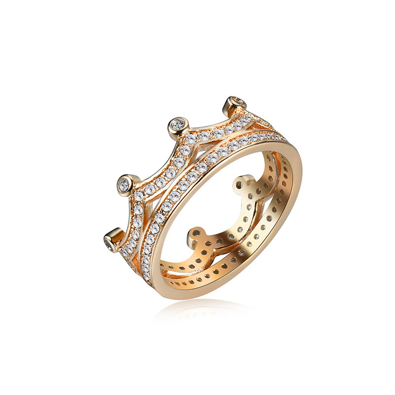 

Women's Elegant Ring Gold Crown Zircon Ring, White