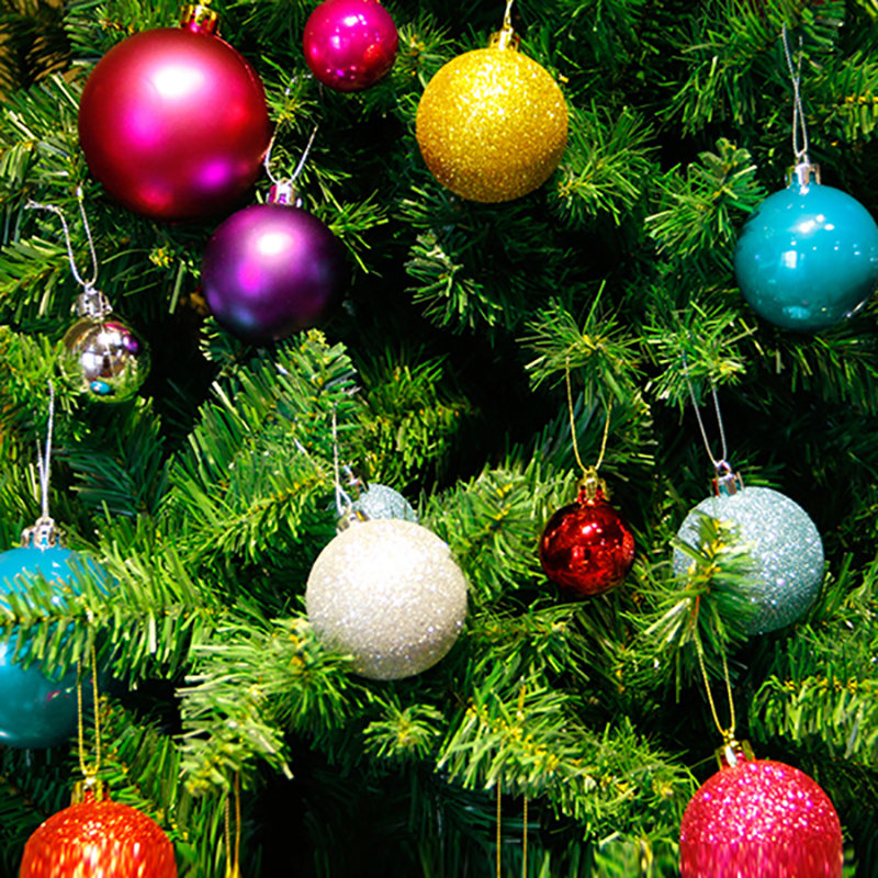 

24pcs Glitter Christmas Ball Tree Hanging Decorative Ornamet, Red gold silver rose red dark blue purple deep green green
