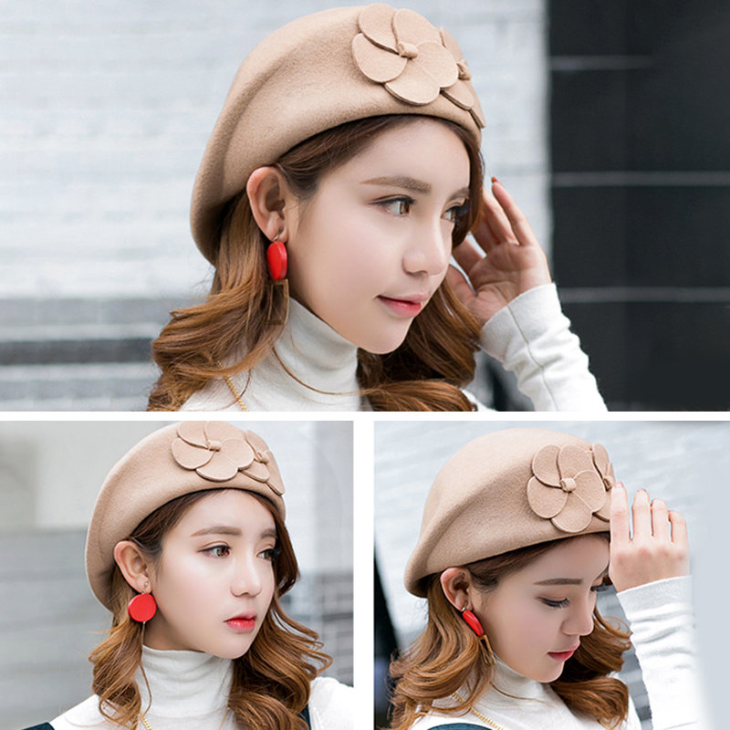 

Wool Vogue Elegant Beret Hat, Wine red