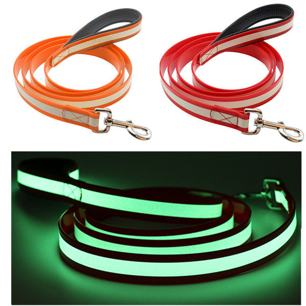 

Luminous Traction Rope TPU Dog Leash Night Safety Glow Training Rope Waterproof, Red
