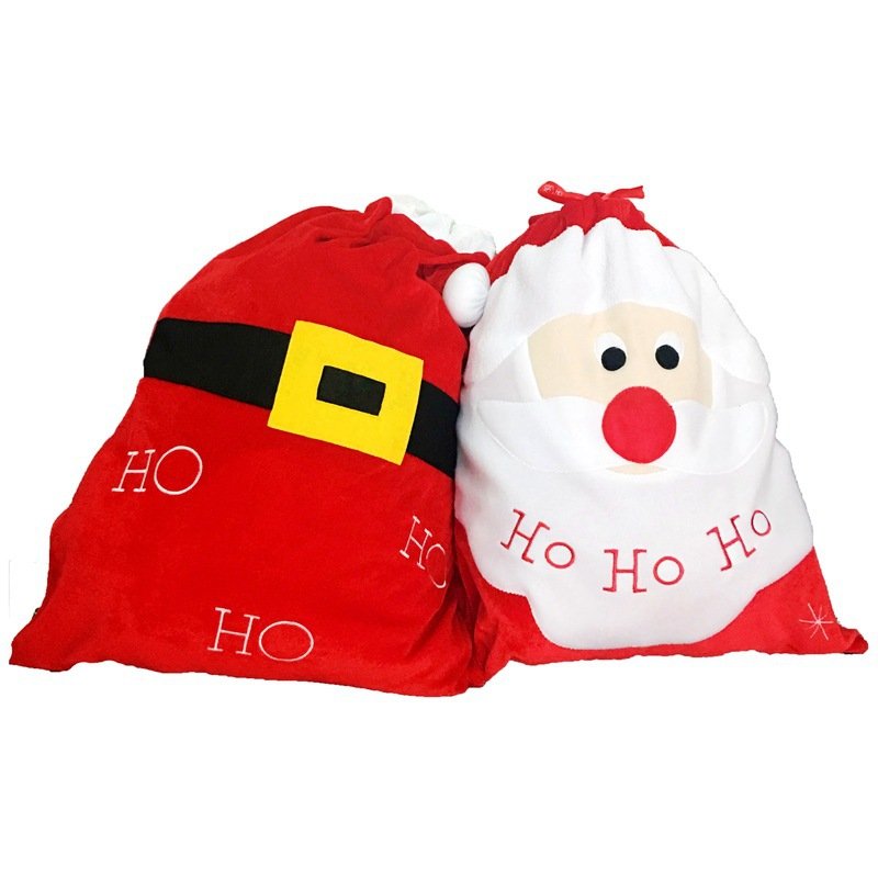 

Christmas Stocking Decoration Santa Candy Bag, White