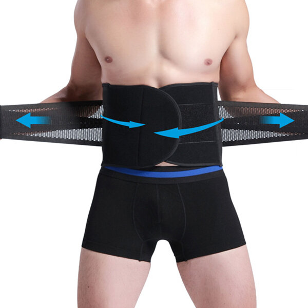 

Adjustable Breathable Lumbar Support Waist Slimming Exercise Shaper Workout Gym Fitness Belt For Men, Black silver