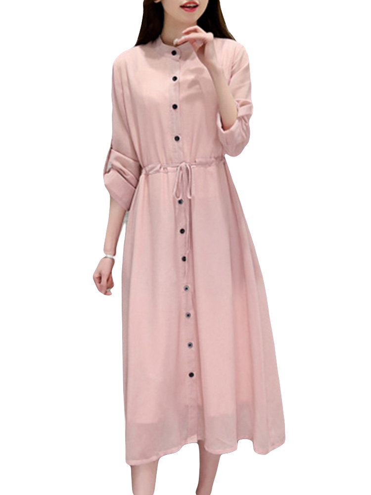 

Solid Color Chiffon Dresses, Pink