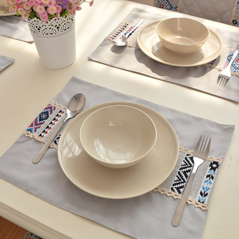 

National Style Flax Tablecloth Mat