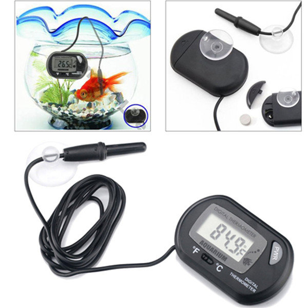 

Digital LCD Fish Tank Aquarium Marine Water Terrarium Thermometer Temperature With 2 Suckers